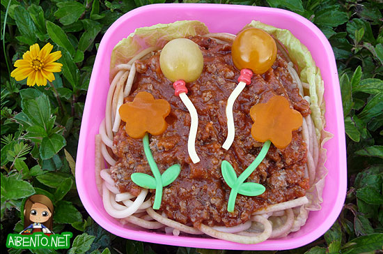 Spaghetti Balloons Bento