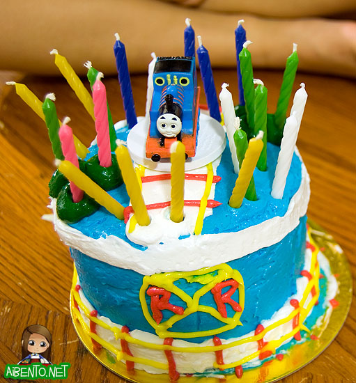 Thomas Cake with Candles