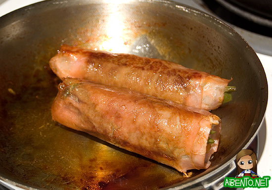 Frying the Pork Rolls