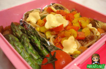 Spaghetti with Asparagus Bento